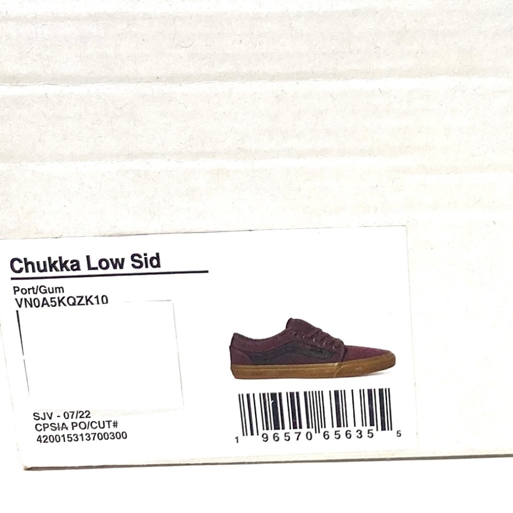 VANS Chukka Low Sidestripe Canvas Suede Wine Gum Women's Shoes Skate VN0A5KQZK10 - Picture 9 of 10